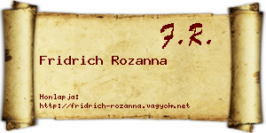 Fridrich Rozanna névjegykártya